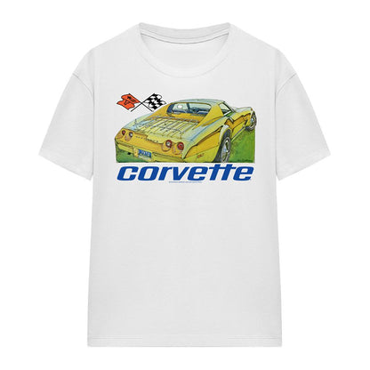 White - Front - Chevrolet Womens-Ladies Corvette 74 T-Shirt