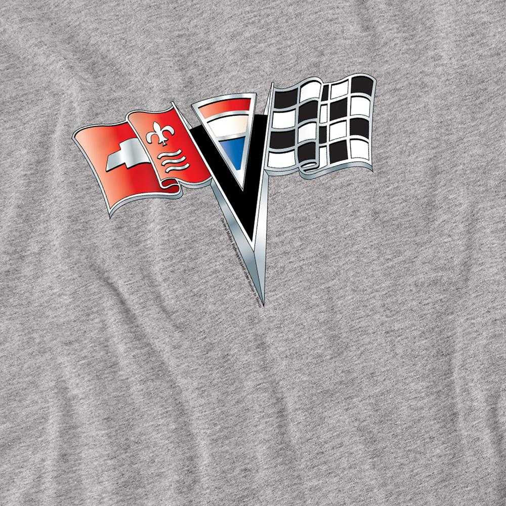 Athletic - Side - Chevrolet Unisex Adult 2nd Gen Vette Nose Emblem Heather Long-Sleeved T-Shirt