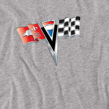 Athletic - Side - Chevrolet Unisex Adult 2nd Gen Vette Nose Emblem Heather Long-Sleeved T-Shirt