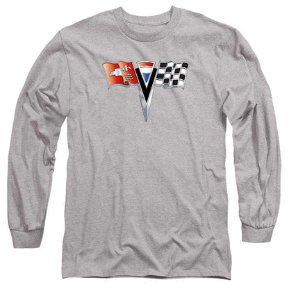 Athletic - Front - Chevrolet Unisex Adult 2nd Gen Vette Nose Emblem Heather Long-Sleeved T-Shirt