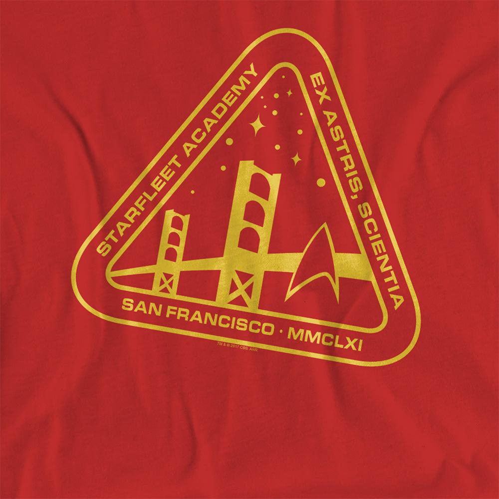 Red - Side - Star Trek Womens-Ladies Gold Academy T-Shirt