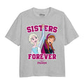 Sports Grey - Front - Frozen Girls Sisters Forever Heather T-Shirt
