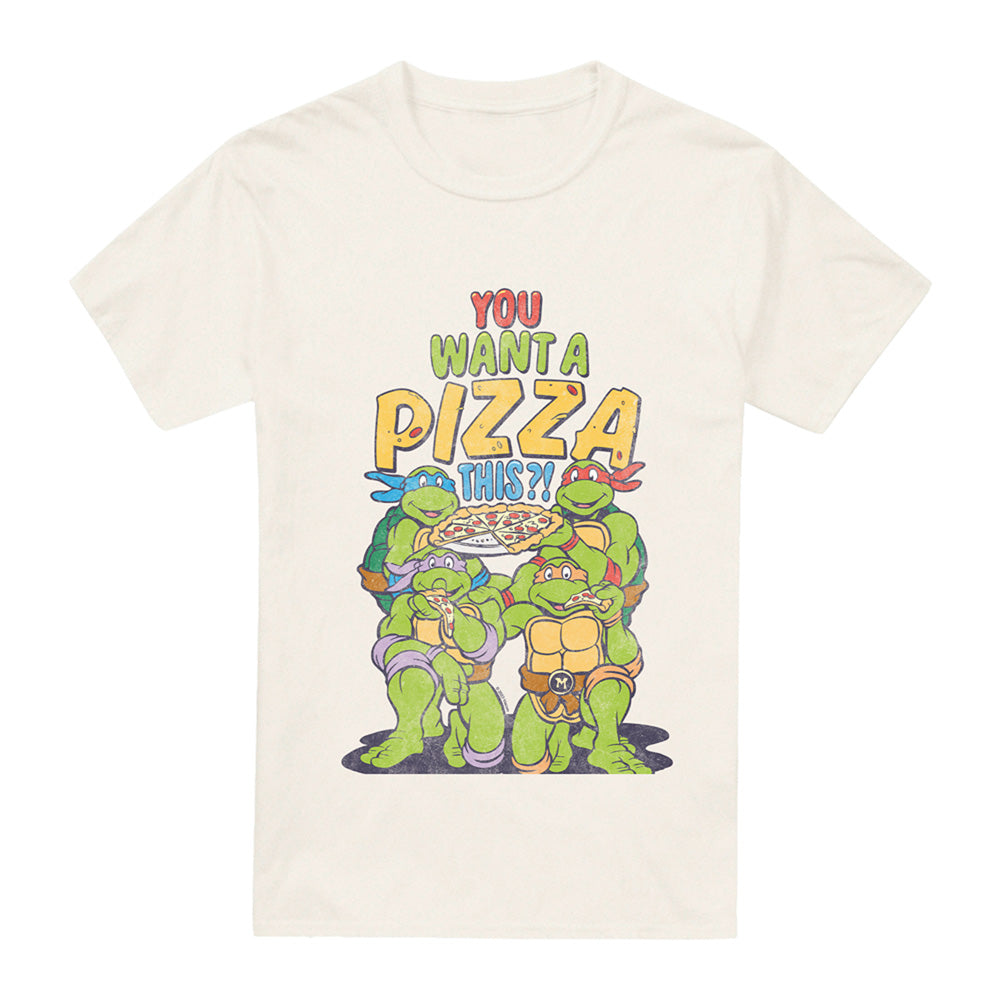 Natural - Front - Teenage Mutant Ninja Turtles Mens Pizza This T-Shirt