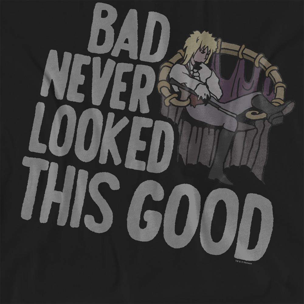 Black - Side - Labyrinth Womens-Ladies Bad Never Looked This Good T-Shirt