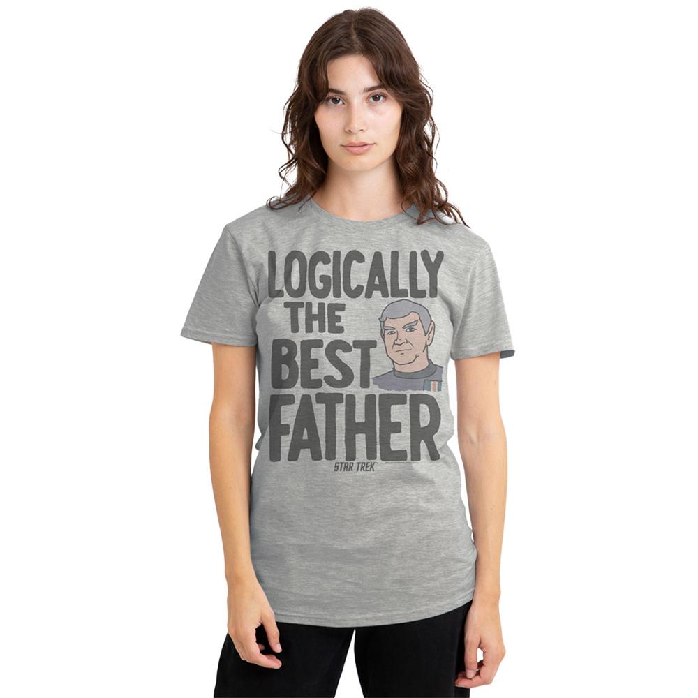 Athletic - Lifestyle - Star Trek Womens-Ladies Logically the Best Father Heather T-Shirt