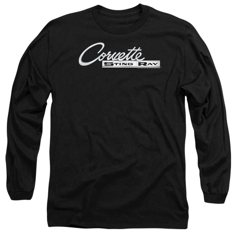 Black - Front - Chevrolet Unisex Adult Chrome Stingray Logo Long-Sleeved T-Shirt