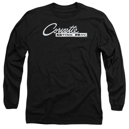 Black - Front - Chevrolet Unisex Adult Chrome Stingray Logo Long-Sleeved T-Shirt