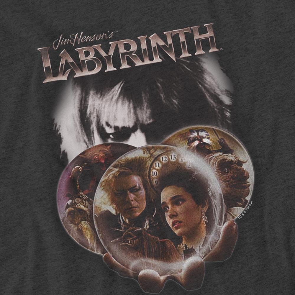 Charcoal - Side - Labyrinth Unisex Adult Globe Heather T-Shirt