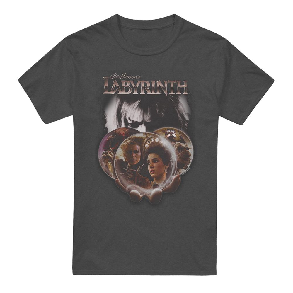 Charcoal - Front - Labyrinth Unisex Adult Globe Heather T-Shirt
