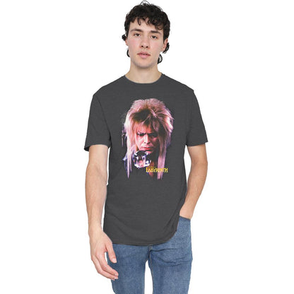 Charcoal - Back - Labyrinth Unisex Adult Jareth The Goblin King Heather T-Shirt