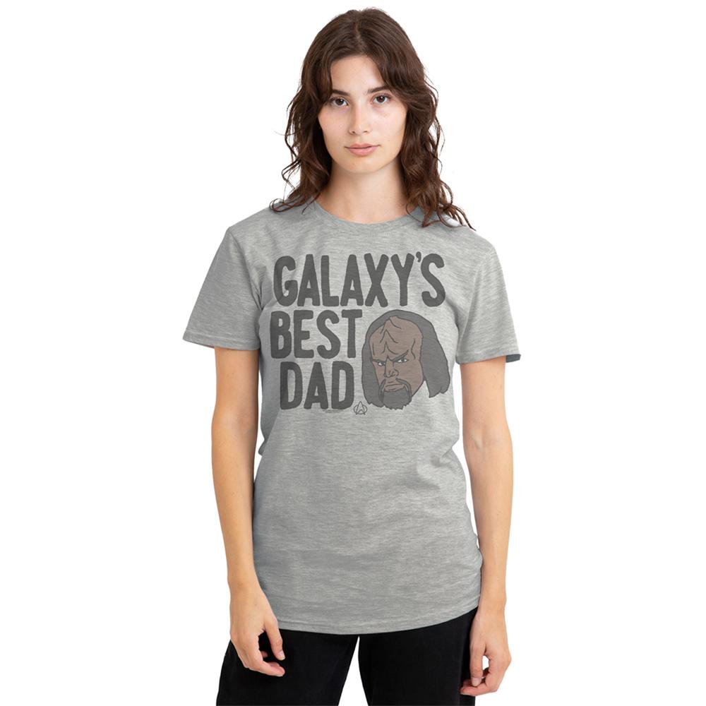 Athletic - Back - Star Trek: The Next Generation Womens-Ladies Galaxy´s Best Dad Heather T-Shirt