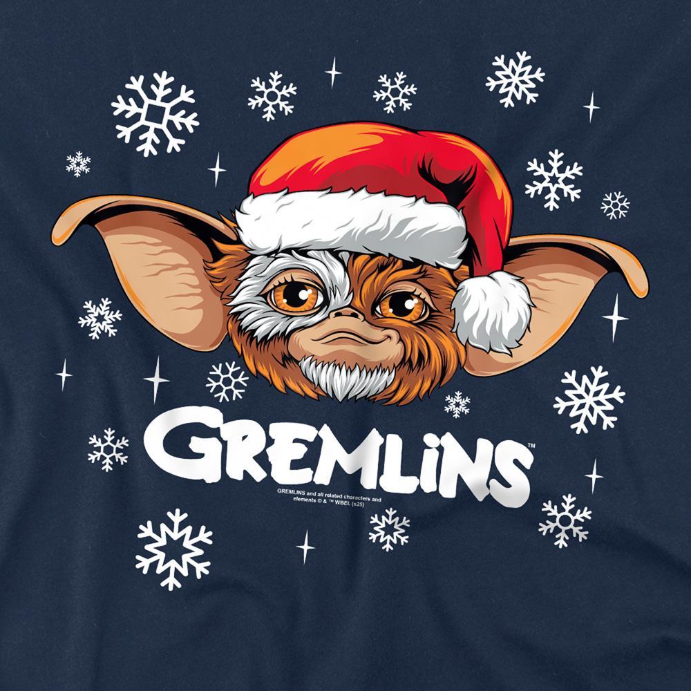 Navy - Side - Gremlins Unisex Adult Gizmo Hat Christmas T-Shirt