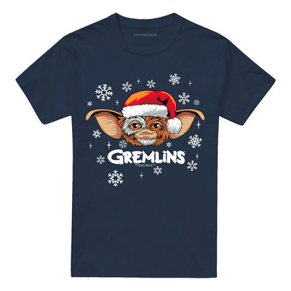 Navy - Front - Gremlins Unisex Adult Gizmo Hat Christmas T-Shirt