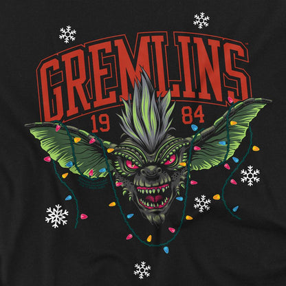 Black - Side - Gremlins Unisex Adult 1984 Lights Christmas T-Shirt