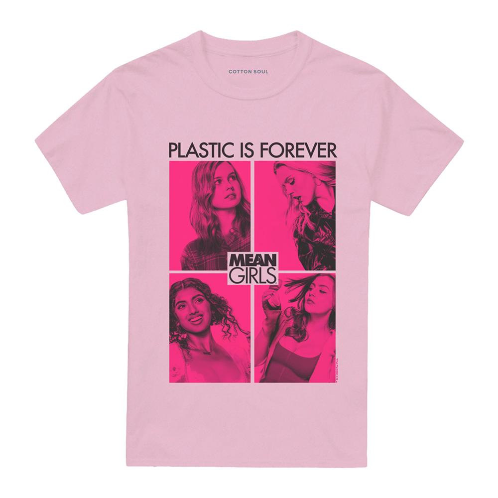 Pink - Front - Mean Girls Unisex Adult Plastic Is Forever T-Shirt