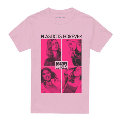 Pink - Front - Mean Girls Unisex Adult Plastic Is Forever T-Shirt