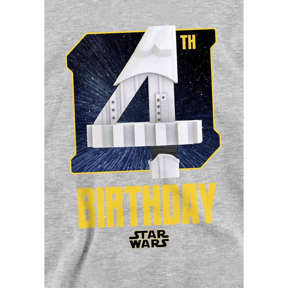 Athletic Heather - Side - Star Wars Childrens-Kids Heather Relaxed Fit 4th Birthday Hoodie