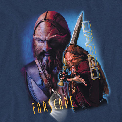 Navy - Side - Farscape Unisex Adult Ka D´Argo Heather T-Shirt