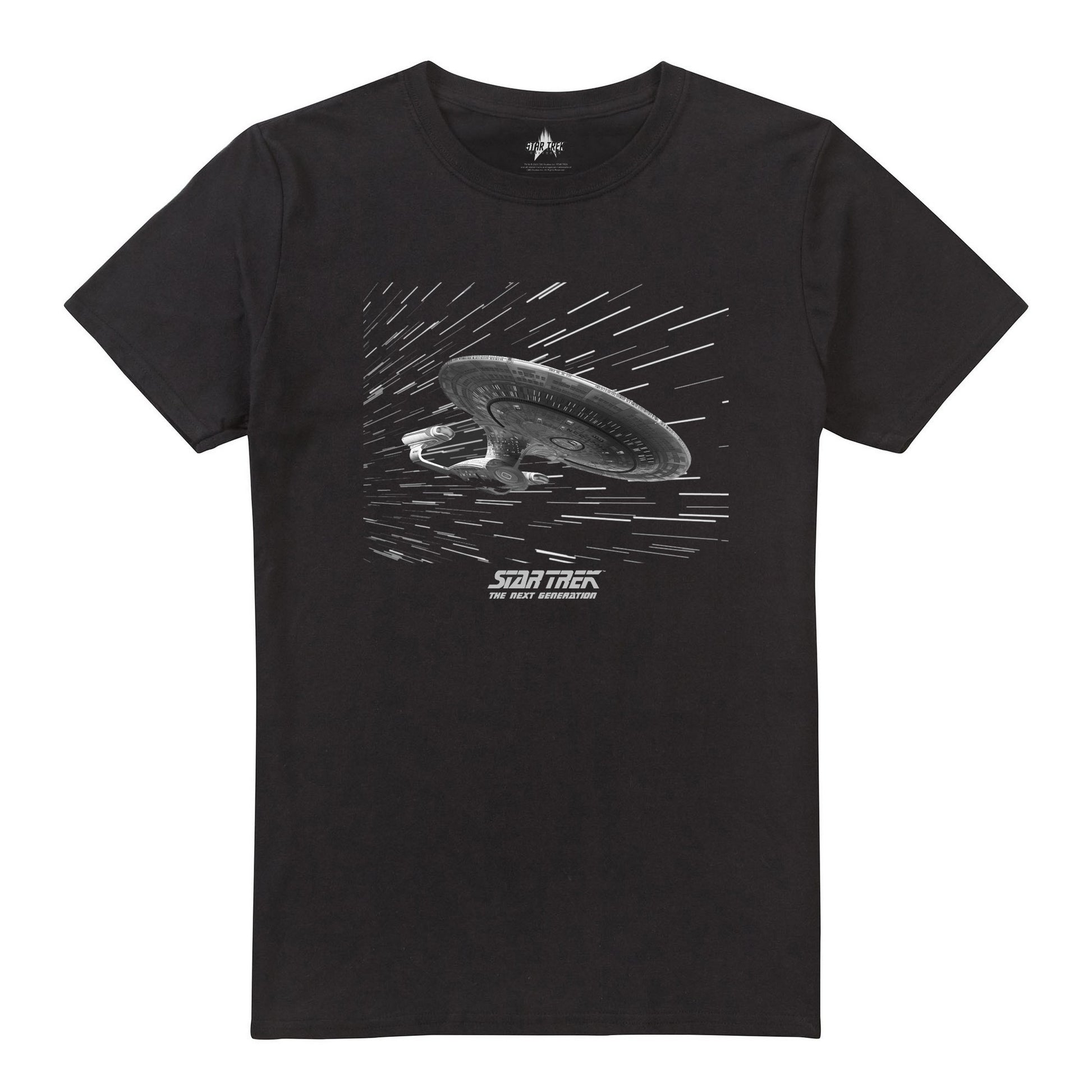 Black - Front - Star Trek Mens Warp USS Enterprise T-Shirt