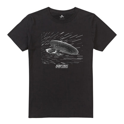 Black - Front - Star Trek Mens Warp USS Enterprise T-Shirt