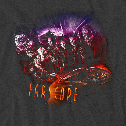 Charcoal - Side - Farscape Unisex Adult Graphic Collage Heather T-Shirt