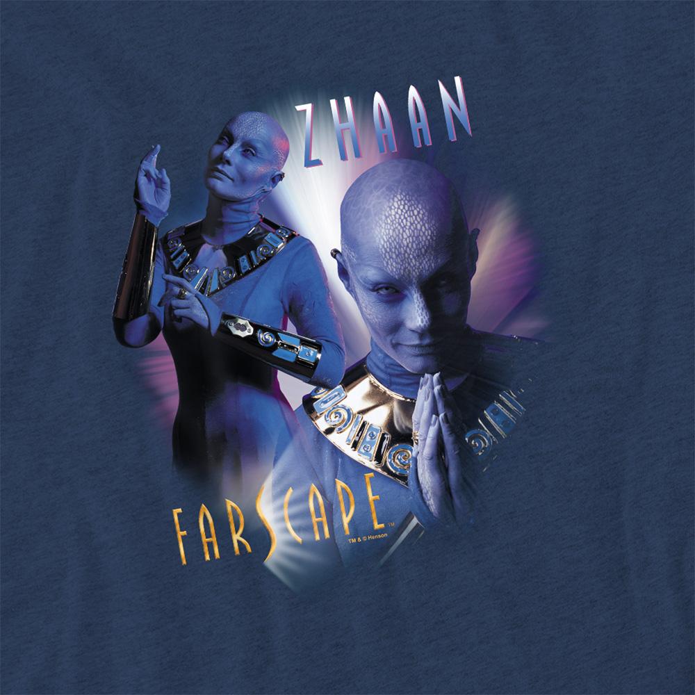Navy - Side - Farscape Unisex Adult Zhaan Heather T-Shirt
