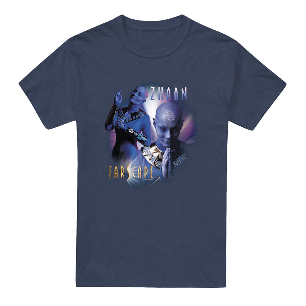 Navy - Front - Farscape Unisex Adult Zhaan Heather T-Shirt