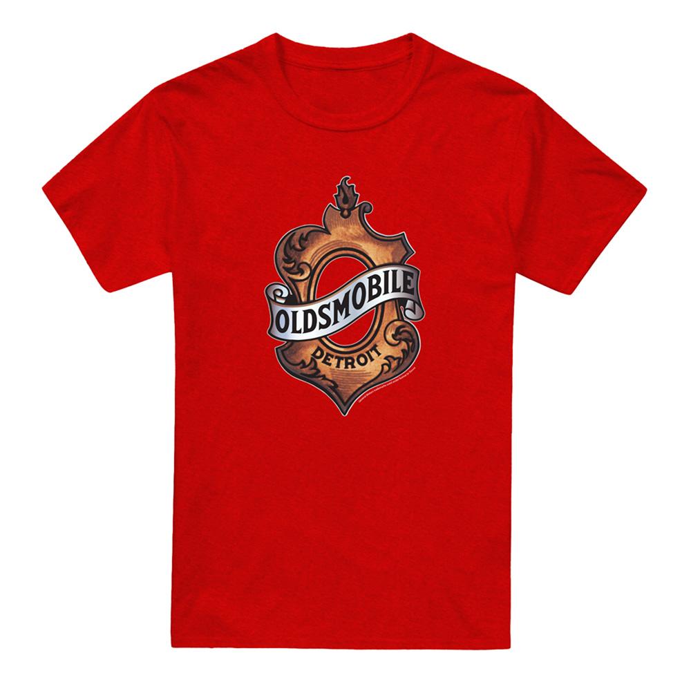 Red - Front - Oldsmobile Unisex Adult Detroit Emblem Heather T-Shirt