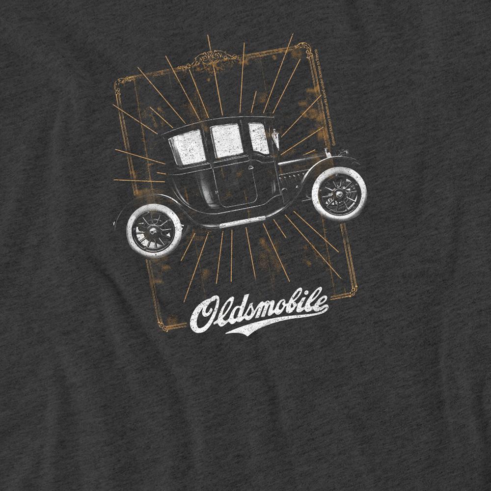 Charcoal - Side - Oldsmobile Unisex Adult 1912 Defender Heather T-Shirt