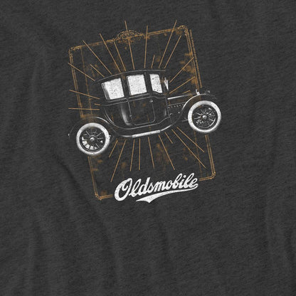 Charcoal - Side - Oldsmobile Unisex Adult 1912 Defender Heather T-Shirt