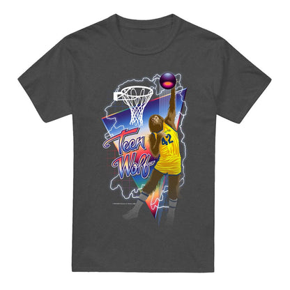 Charcoal - Front - Teen Wolf Unisex Adult Slam Dunk Heather T-Shirt