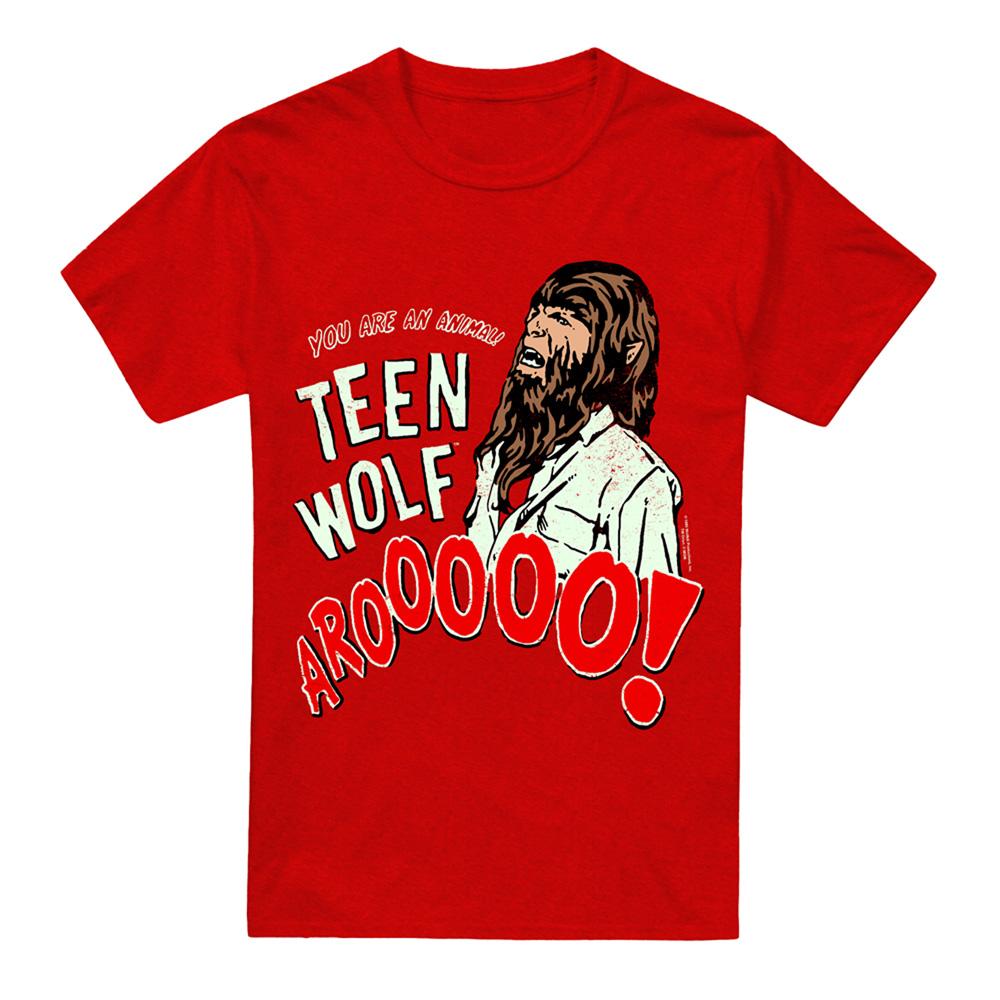 Red - Front - Teen Wolf Unisex Adult Animal Face Heather T-Shirt