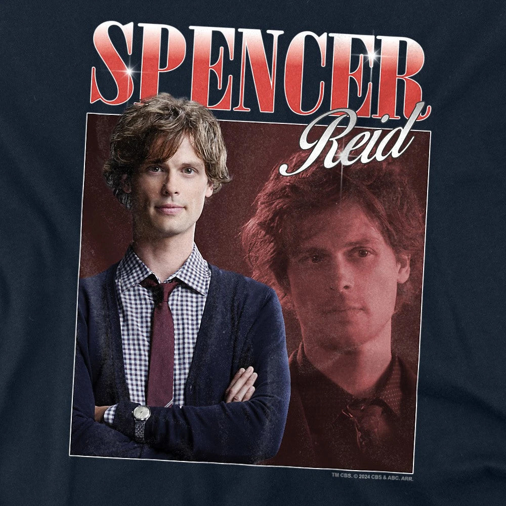 Navy - Side - Criminal Minds Unisex Adult Bootleg Spencer Reid Heather T-Shirt