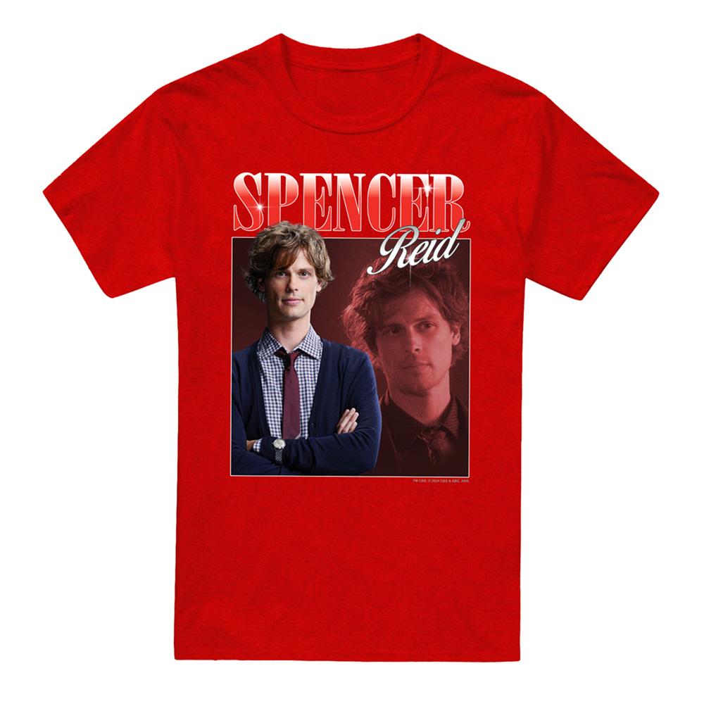 Red - Front - Criminal Minds Unisex Adult Bootleg Spencer Reid Heather T-Shirt