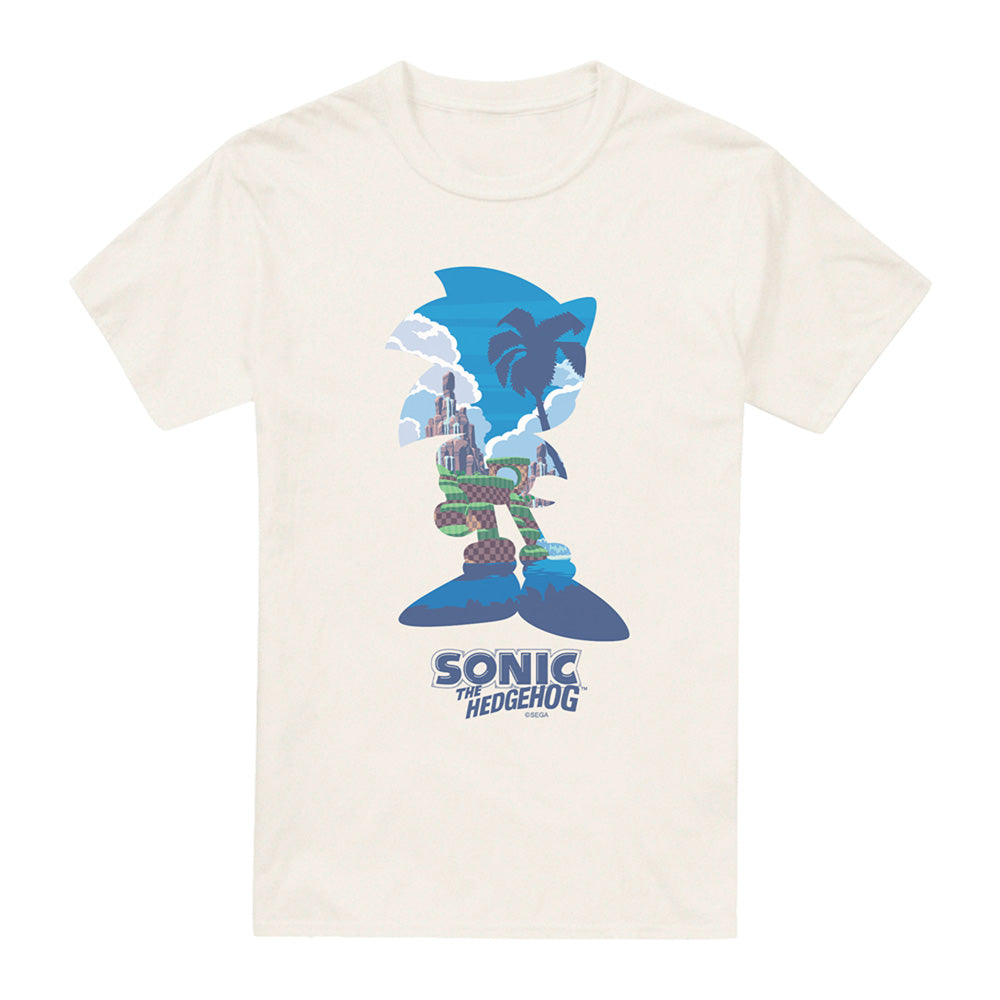 Natural - Front - Sonic The Hedgehog Mens Silhouette T-Shirt