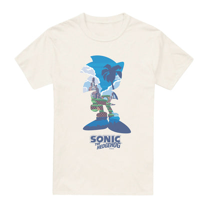 Natural - Front - Sonic The Hedgehog Mens Silhouette T-Shirt