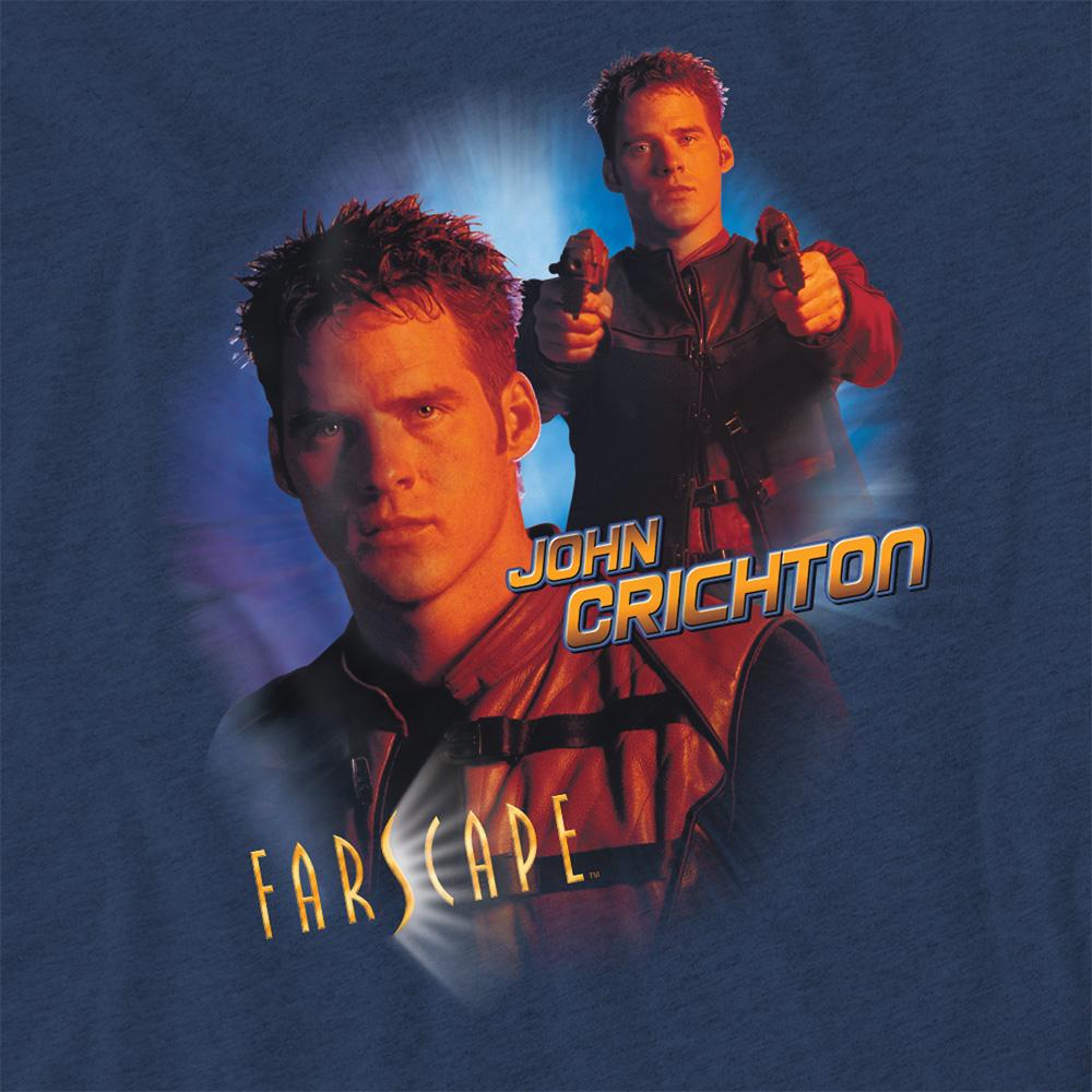 Navy - Side - Farscape Unisex Adult John Crichton Heather T-Shirt