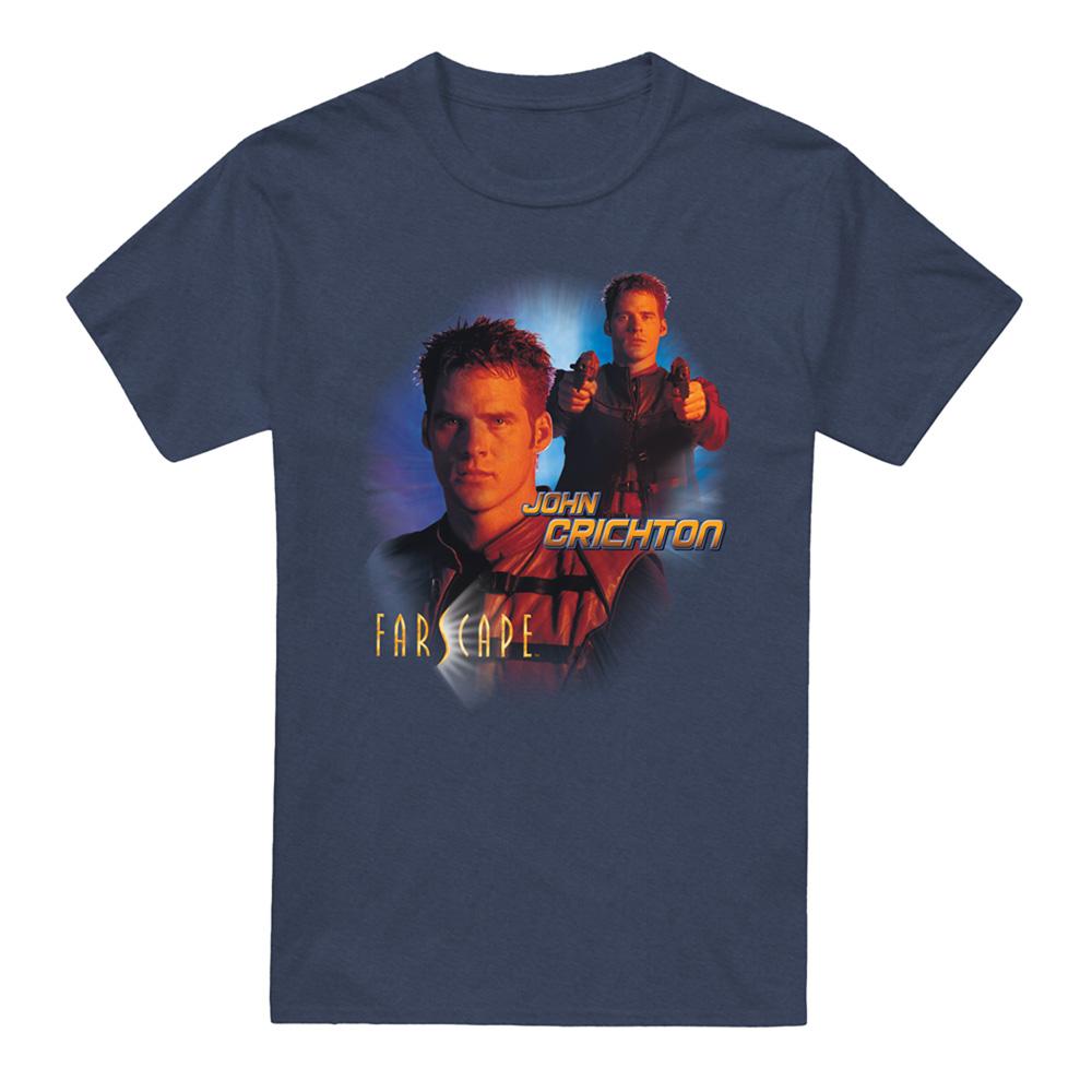 Navy - Front - Farscape Unisex Adult John Crichton Heather T-Shirt
