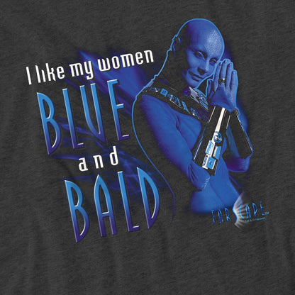 Charcoal - Side - Farscape Unisex Adult Blue And Bald Heather T-Shirt