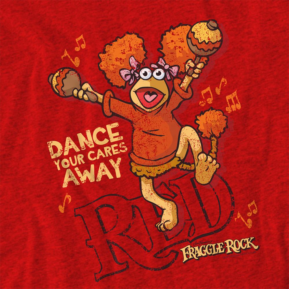 Red - Side - Fraggle Rock Unisex Adult Dance Heather T-Shirt