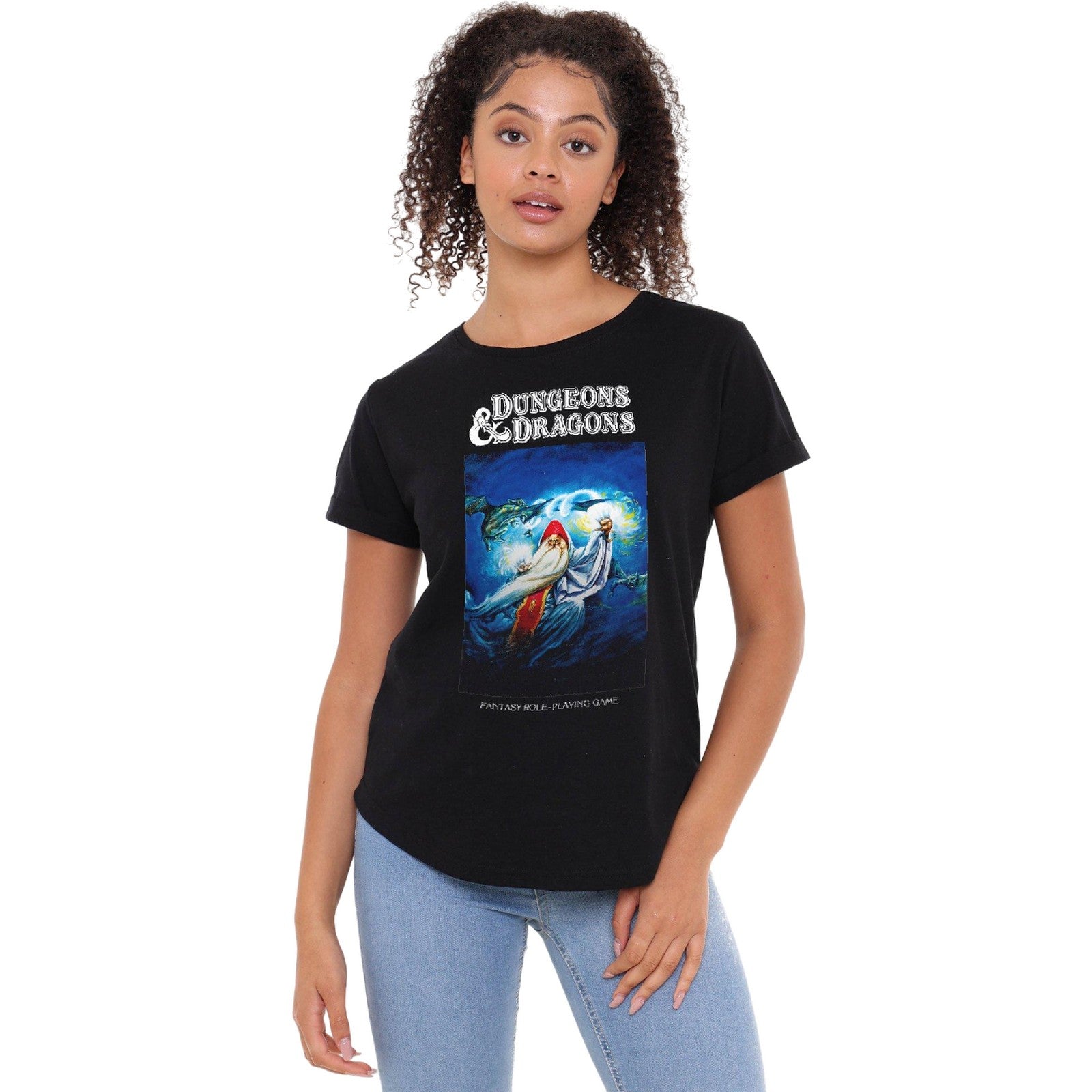 Dark Charcoal - Side - Dungeons & Dragons Womens-Ladies Role Playing T-Shirt