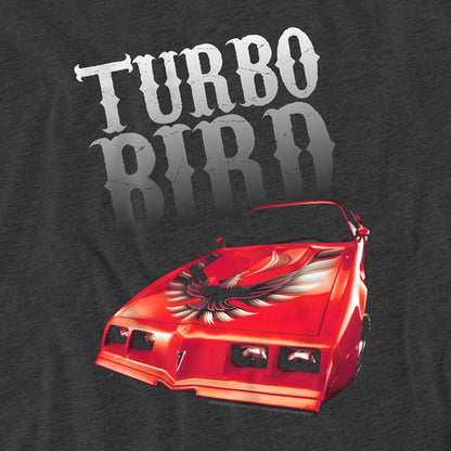 Charcoal - Side - Pontiac Unisex Adult Turbo Bird Heather T-Shirt