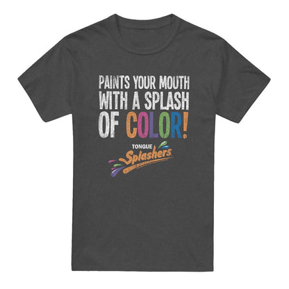 Charcoal - Front - Dubble Bubble Unisex Adult Paints Your Mouth Heather T-Shirt