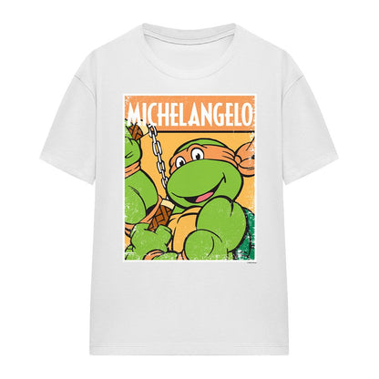 Athletic - Front - Teenage Mutant Ninja Turtles Womens-Ladies Michelangelo Heather T-Shirt
