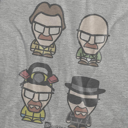 Athletic Heather - Side - Breaking Bad Womens-Ladies Walter White Faces Heather T-Shirt