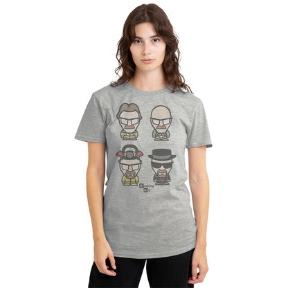 Athletic Heather - Lifestyle - Breaking Bad Womens-Ladies Walter White Faces Heather T-Shirt