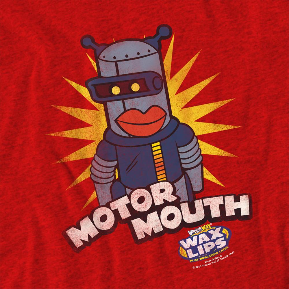 Red - Side - Dubble Bubble Unisex Adult Motor Mouth Heather T-Shirt