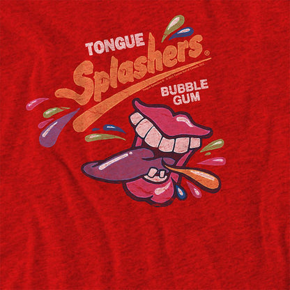 Red - Side - Dubble Bubble Unisex Adult Distressed Logo Heather T-Shirt