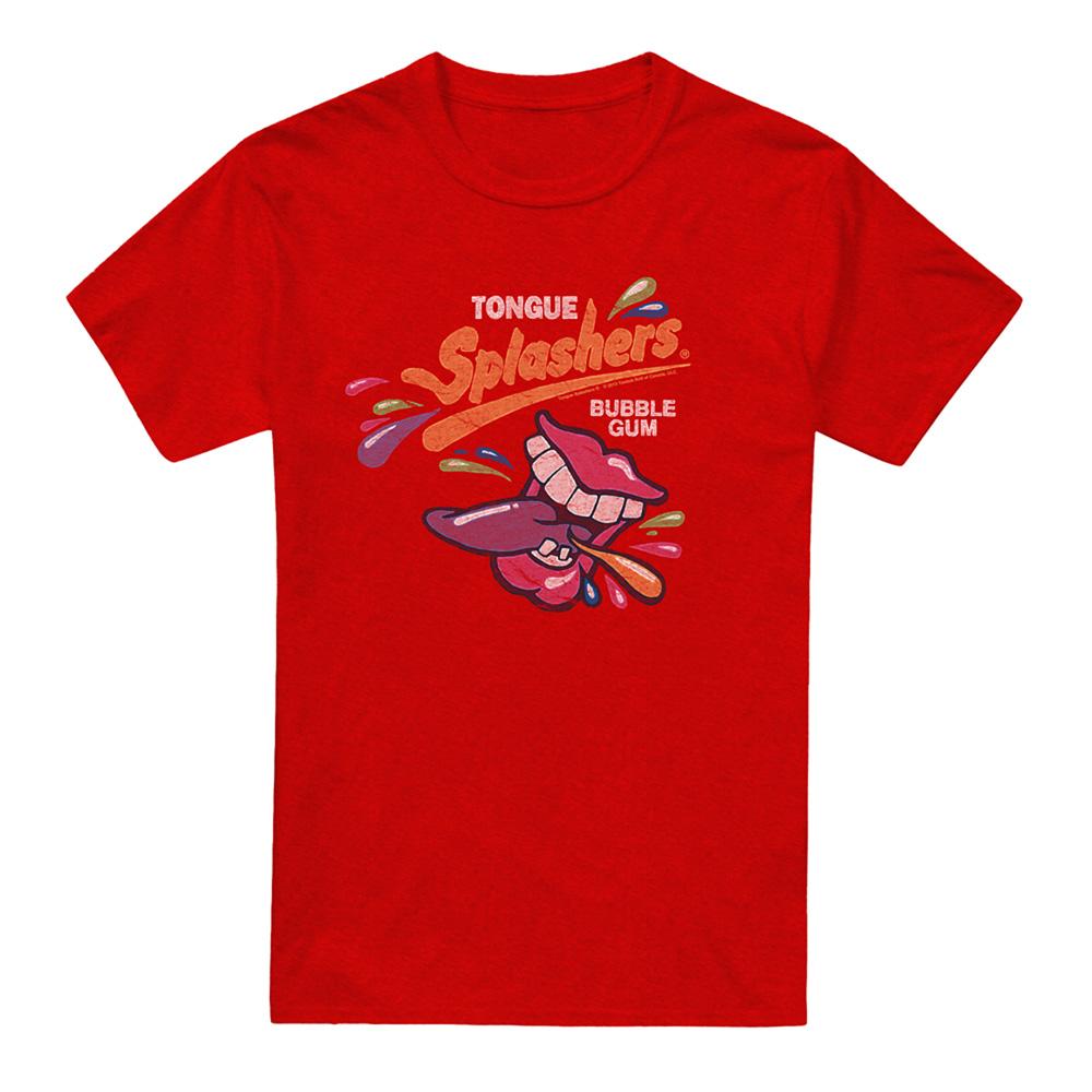 Red - Front - Dubble Bubble Unisex Adult Distressed Logo Heather T-Shirt