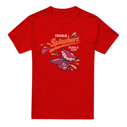 Red - Front - Dubble Bubble Unisex Adult Distressed Logo Heather T-Shirt